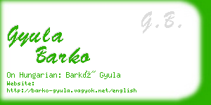 gyula barko business card